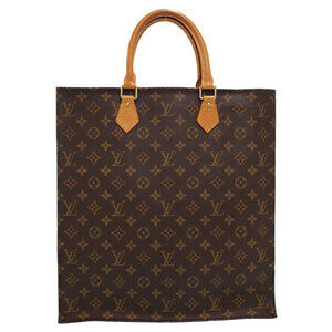 Louis Vuitton Monogram Leather Brown Sac Plat Tote Bag